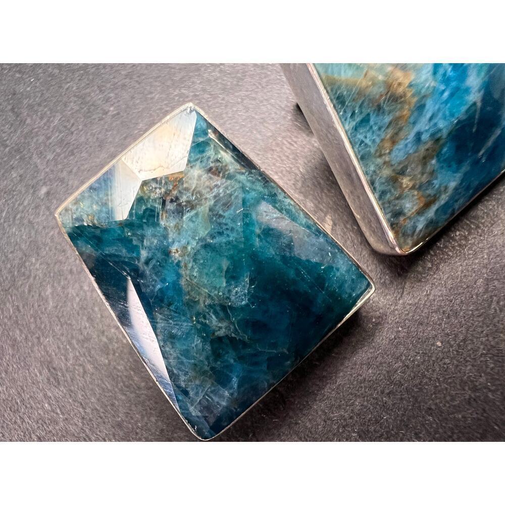 NEW Jay King blue apatite geometric sterling silver earrings - Picture 9 of 16